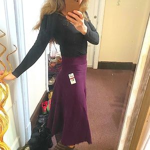 Robert Rodriguez fringed knitted merlot midi skirt Size Xs Brand new